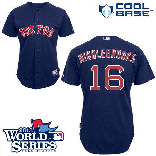 Will Middlebrooks #16 mlb Jersey-Boston Red Sox Women's Authentic Alternate Navy Cool Base Baseball Jersey